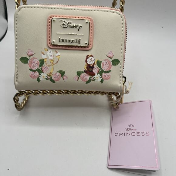 Loungefly Handbags - Loungefly Disney Beauty and the Beast Belle Small Zip Around Wallet Beige NWT